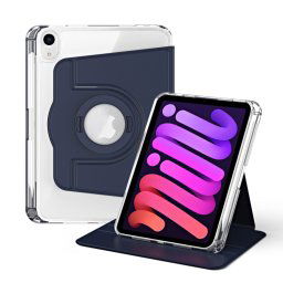 CRYSTAL FLEXI 2 az 1-ben Flip tok a Apple iPad mini 2021 / iPad mini 2024 színekhez sötétkék