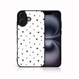 PROTEMIO MY ART Védőburkolat a Apple-hoz iPhone 16 BLACK HEARTS (167)
