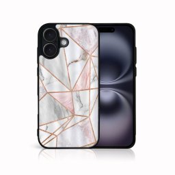 PROTEMIO MY ART Védőburkolat a Apple-hoz iPhone 16 PINK MARBLE (143)