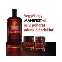 Jägermeister Manifest likőr 1L 38% + 2db ajándék pohár