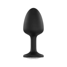 Dorcel Geisha Plug Diamond M - fehér köves anál plug (fekete)