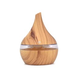 Ultrahangos párologtató diffúzor aromaterápiás LED világítással 300ml - világos fa