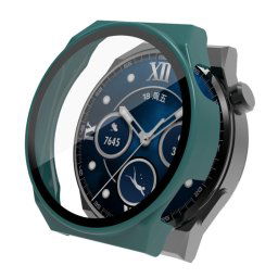 Műanyag borítás védőüveggel Huawei Watch GT 3 Pro-hoz 46mm zöld