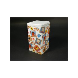 Konyhai fém tároló doboz 10x10x19 cm