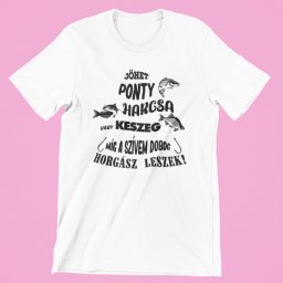 Jöhet ponty, harcsa vagy keszeg míg a szívem dobog horgász leszek férfi póló