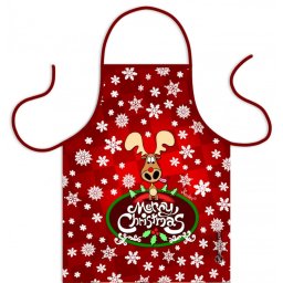 Teli mintás kötény 50 cm x 70 cm - Merry Christmas