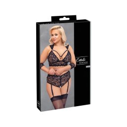 Cottelli Bondage Plus Size - csipke melltartó szett (fekete)