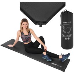 ENERO CAMP 180x50x3 cm-es önfúvó matrac, fekete színben