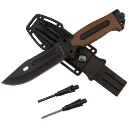 HASTAA Taktikai kés tűzgyújtó és élesítő, 28 cm