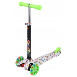 MINI SCOOTER háromkerekű robogó világító kerekekkel, Pillangókkal
