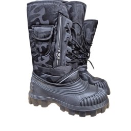 Szabadtéri vízálló csizma Thermo béléssel 46-os - fekete fűzős