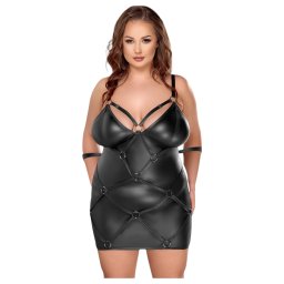 Cottelli Plus Size - szexi ruha bilinccsel (fekete)