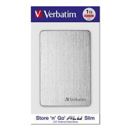 Verbatim külső merevlemez, Store,n,Go ALU Slim, 2.5", USB 3.0, 1TB, 53663, Ezüst