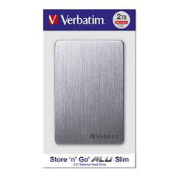 Verbatim külső merevlemez, Store,n,Go ALU Slim, 2.5", USB 3.0, 2TB, 53665, űrszürke