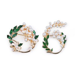 Bross gyöngyökkel – Elegáns növény, virág motívum