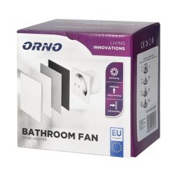 Orno elszívó ventilátor 100mm, páraérzékelővel és késleltethető kikapcsolással/időzítővel cserélhető előlap 8 W, 93 m?/h , 26 dB