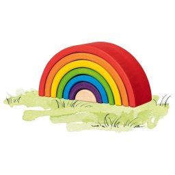 Fa építőjáték, kis szivárvány 7 db-os készlet