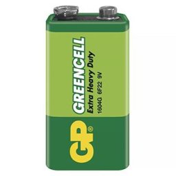 Eldobható cink-klorid elem, klasszikus, 9V, 9V, GP, fólia, 1 db, Greencell, 1 csomag, Greencell