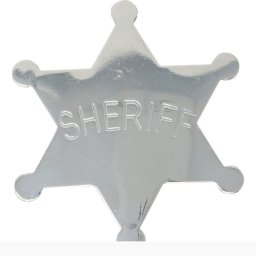 Sheriff csillag, fém kitűző, 6 cm