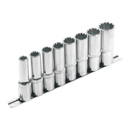 EXTOL PREMIUM hossztott Multi Lock dugfej klt. ; 1/2', 8db 10, 12, 13, 14, 16, 17, 19, 22mm, tart snen