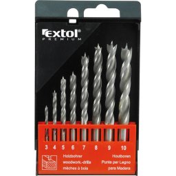 EXTOL PREMIUM fafr klt. 8 db, rvid, 3-4-5-6-7-8-9-10mm, Cr.V., norml befogs; manyag dobozban