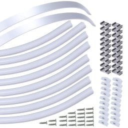 10 csomag 50 cm-es flexibilis ezst LED csatorna tejfehr LED