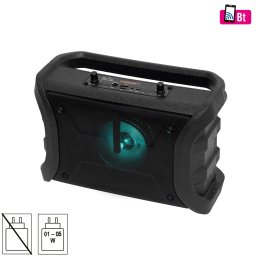 SAL BTWORKY munka s szabadid hangszr, 8 W, FM rdi, BT TWS, USB/microSD, AUX, RGB LED, USB-C tltkbel, ~20 h zemid