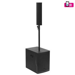 SAL PAS10W43S professzionlis oszlopsugrz hangrendszer, 25cm mlysugrz, 4x3" szlessv satellit hangszr, aktv zenekari hangdoboz, Bluetooth, fm llvny