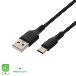 Home USBAC1 tltkbel, USB-A / USB-C, 2.1A, 1m, szvtt, fekete