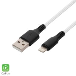 Home USBAL1 tltkbel, USB A / Lightning, 2.1A, 1m, szvtt, fehr