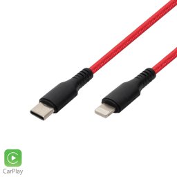 Home USBCL1 tltkbel, USB-C / Lightning, 2.1A, 1m, szvtt, piros