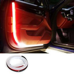 Tuning LED szalag aut ajtra, piros-fehr dekorcis vilgts