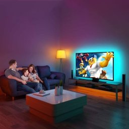 Univerzlis USB LED szalag TV httrvilgtshoz, tvirnytval vezrelhet