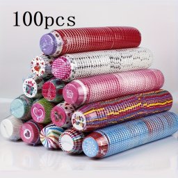 100 db-os Olajll lelmiszerbiztonsgos Cupcake s Muffin Papr Stformk Vegyes Mintkkal Konyhai Hasznlatra