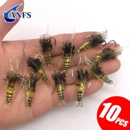 10db Sttben vilgt szilikon garnlark horgszcsali horoggal jszakai horgszathoz
