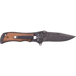 EXTOL PREMIUM zsebks, rozsdamentes acl penge damaszk mintval, fa bettes nyllel, 160 mm teljes hossz, 90 mm sszecsukott hossz