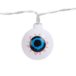 Family Halloween-i dekorcis LED-es fnyfzr - szemgoly dizjn - 12 darab LED izzval - 2 x AA elemmel mkdik - 1,65 mter hossz