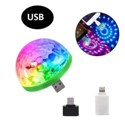Mini RGB Disco Gmb USB Csatlakozssal - Hordozhat Fnyhatsok Partyhoz s Rendezvnyekhez