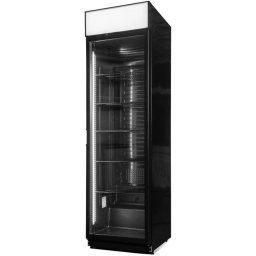 Snaigé CD40DM-S3JJ üvegajtós fekete hűtőszekrény, Hőmérséklettartomány : -2 - +14 °C ,202,5x60x60cm, 385 l, Függőleges belső LED, 5 polc, Automata leolvasztás, Dinamikus hűtőrendszer