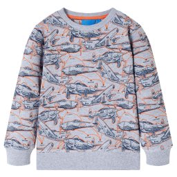 vidaXL Szürke melange gyerekpulóver 104 104