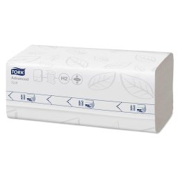 TORK Kéztörlő, tömörített, Interfold, 2 réteg, 200 lap, H2 rendszer, Advanced, TORK "Xpress Soft Multifold", fehér