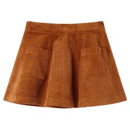 vidaXL Gyerek szoknya zsebekkel Corduroy Cognac 104