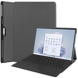 LEATHER Flip tok Microsoft Surface Pro 9-hez szürke