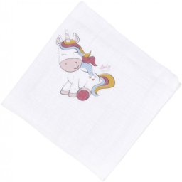 Mintás Cseh textil pelenka, textilpelenka sűrű szövésű fehér 70x70 cm - Unikornis 2 DARAB