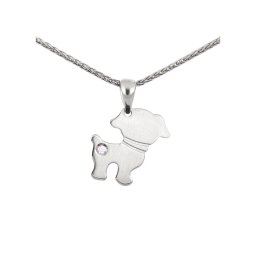 Kiskutya egyköves lapmedál, fehér 14 kt 0,94 g