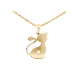 Kiscica egyköves lapmedál, sárga 14 kt 1,03 g