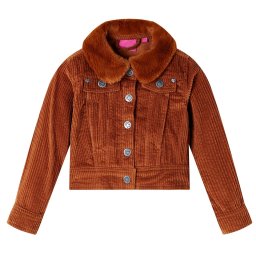 vidaXL Gyerek kabát Corduroy Cognac 140