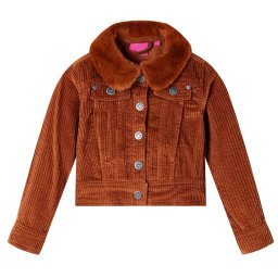 vidaXL Gyerek kabát Corduroy Cognac 116