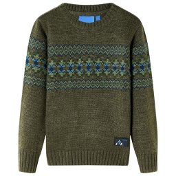 vidaXL Gyerek pulóver kötött khaki 116