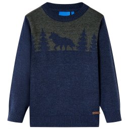 vidaXL Gyerek pulóver kötött Navy 116